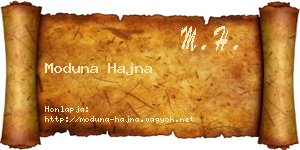 Moduna Hajna névjegykártya